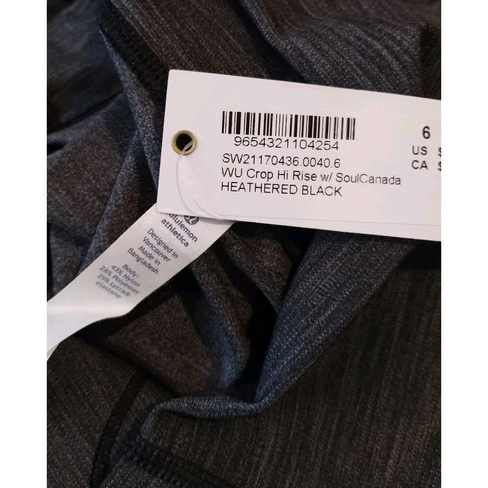 Lululemon Soul Cycle Canada Wunder Under leggings Women's 6 Heather Yoga Run Gym - Picture 4 of 5